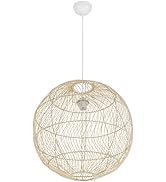 Oikos - Luminária Pendente Circular de Palha Rattan Boho 50cm