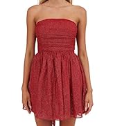 R.Vivimos Womens Tulle Sequin Homecoming Dresses Tube Sleeveless Tie Waist A-Line Puffy Sparkly P...