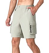 NOMINATE Mens Hiking Cargo Shorts Outdoor Casual Work Shorts with Multi Pockets for Golf Fishing ...