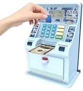 Electronic Piggy Bank for Kids Large Size Upgrade, Kids Banks for Real Money, Cash Coin Can ATM B...