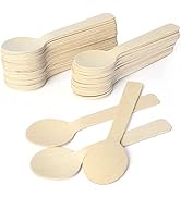 LotFancy Mini Wooden Spoons, Pack of 100, 4 inch Length, Disposable Tasting Sampling Spoons, Biod...