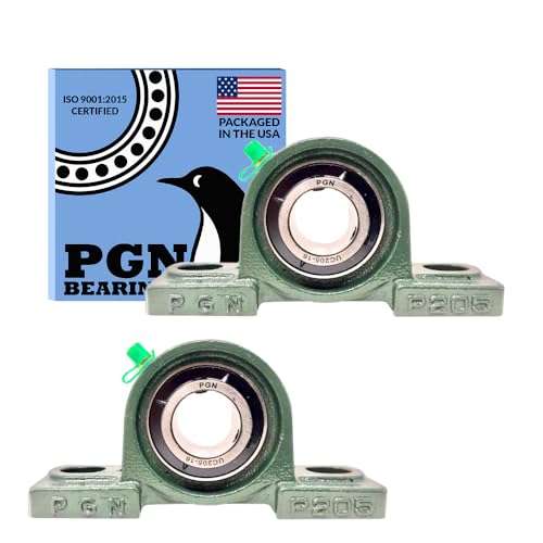 pgn ucp205-16 pillow block bearing - pack of 2 mounted chrome steel bearings with 134 bore - self alignment
