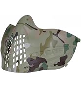 Qavctw Tactical Shooting Mask Foldable Airsoft Silicone Mask Breathable Free Ear Outdoor Half Face Mesh Military Mask For Shooting Riding Climbing