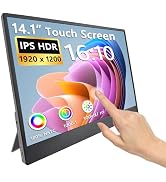 Kyyivwine 14,1 inch 1920 x 1200 touchscreen-monitor, IPS-scherm draagbare monitor met 2 full...
