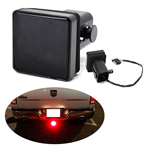 iJDMTOY 35-035-Smoked Dark Smoke Lens Tail/Brake Light Compatible With Truck SUV Trailer Class 3/4/5 2-Inch Towing Hitch Receiver, Powered by 15 Super Bright Red LED Bulbs