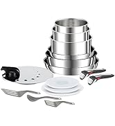 Tefal Ingenio Set Spatule, Cuillère, Louche et Cuillère Passoire Argent Noir - Haute Qualité et Durabilité pour Cuisine 41%2BxCdVJvfL. AC SR166,182