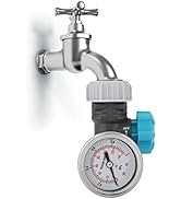 Wasserdruckventil G3/4in Einstellbares Wasserdruckregelventil mit Manometer Gewächshaus Garten Be...