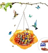 Bee Watering Station Coldairsoap, Bee Feeder for Garden Anti-Rust Durable Iron with 30 Glass Marb...