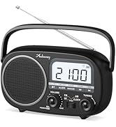 Amazon.com: Audiocrazy Portable Radio AM FM with Bluetooth,Built-in ...