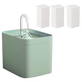 Bozony Fonte de água para animais de estimação de 1,5 L/51 Oz Fonte de água automática para gatos com 3 filtros substituíveis Bomba de água silenciosa com velocidade de 3 marchas Dispensador de água a  