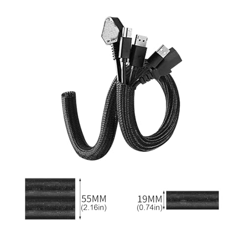 Organizador de Cables Trenzados TangleFree Manguito para Escritorio, TV, Aplicaciones Automotrices y Motocicletas para Cables Desordenados Manguito Trenzado PET Nylon miniatura 3