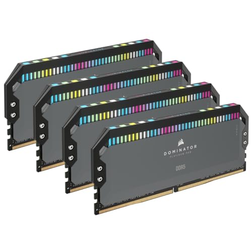 Image of CORSAIR Dominator Platinum RGB DDR5 64GB (4x16GB) DDR5 5600MHz CL36 AMD Expo Intel XMP iCUE Compatible Computer Memory - Gray (CMT64GX5M4B5600Z36)
