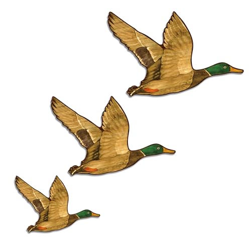 Canards volants en bois CAKIROTS : déco murale rustique et artisanale