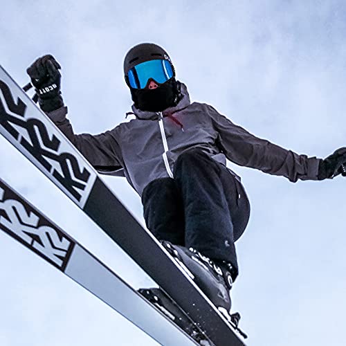 Torege Ski Goggles Anti Fog Dual-Layer Uv Protection Snowboard Goggles Otg Snow Goggles For Men Women Tg06 (Matte Black Frame & Revo Ice Blue Lens) #TOP6