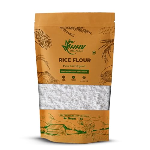 Image of RAV Organic NPOP Certified Rice Flour 1kg (Chawal Ka Atta) |Made of Organic Basmati Rice | Stone-Ground, No Additives or Preservatives | Ideal for Idli, Dosa, Appam, Pitha & Soft Rotis