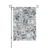 Lustige Dollar-Geld-Veranda-Flagge, doppelseitig, 71 x 102 cm, langlebiges Banner für Garten, Rasen, saisonale Dekoration