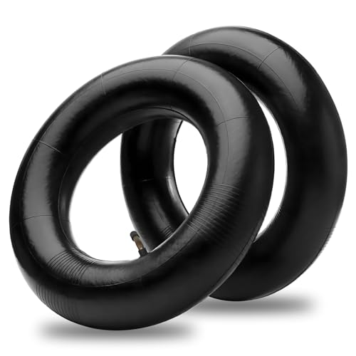 Lot de 2 chambres à air 3,50-8 4,80/4,00-8 avec valve incurvée TR-87, compatibles avec diverses tondeuses à gazon, brouettes, remorques de jardin, karts, chariots de golf et plus encore