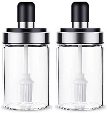 Dispensador de aceite con cepillo para Ghee, mantequilla, aceite y tapones, queso -8.5 fl oz Borosilicato envases de aceite tarro de vidrio para disponible en Yaxa Venezuela
