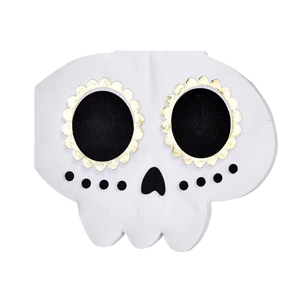 GGBOY 80 Stück Halloween-Servietten – 4 Designs (Geist, Hexe, Totenkopf, Kürbis) Für Mottopartys