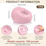 Realspring Inflatable Bean Bag Chairs Blow up Chairs,Pink - Image 2