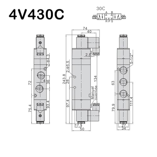 Électrovanne 4V130C-06 DC24V pour stopper les fuites d'air comprimé