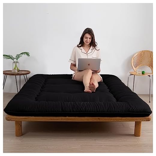 MAXYOYO Japanese Floor Mattress Futon Mattress Queen Size, Shikibuton Tatami Mat Floor Bed, Roll Up Foldable Mattress Topper, for Guest Camping RV, 2.5 inches