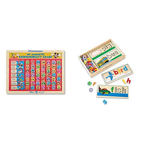 Melissa & Doug Disney Mickey Mouse Clubhouse My Magnetic Responsibility Chart & See & Spell Wooden Educational Toy With 8 Double-Sided Spelling Boards And 64 Letters #TOP7