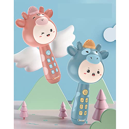 Haut-parleurs Bluetooth rose pour filles avec micro à main de 20,5 cm - 3