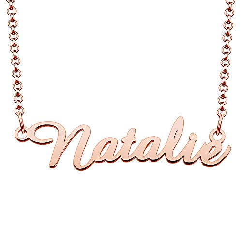 Moonlight Collections 925 Sterling Silver Custom Pendant Personalized Natalie Name Necklace