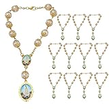 WE Our Lady of Fatima Decade Rosary (12 PCS) Rearview Mirror Car Auto Rosary/Catholic Church Event Favors