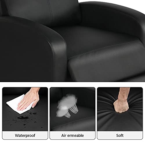 Yaheetech Recliner Chair Pu Leather Recliner Sofa Home Theater Seating With Lumbar Support Overstuffed High-Density Sponge Push Back Recliners Armchair For Living Room #TOP6