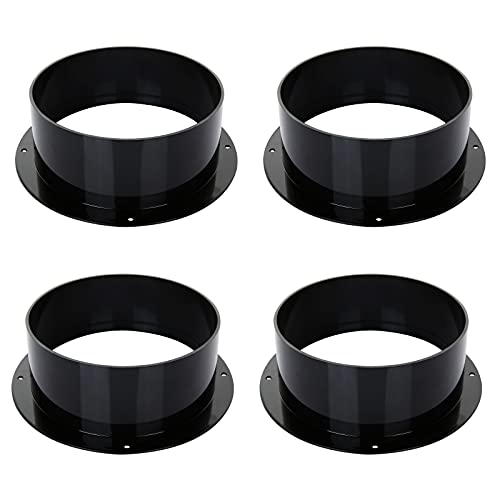 Cyeah 6Inch Air Vent Duct Connector Flange, 4Pcs Plastic Straight Pipe Flange Ducting Connector Plate For Heating Cooling Ventilation System(Black) #TOP7
