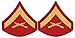 Gold on Red USMC Chevrons - Lance Corporal - Male