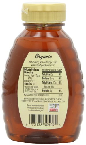 Dutch Gold Honey Organic Squeeze, 12-Ounce (Pack of 3)
