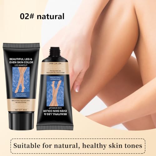KARLOR Bein Make up Creme, getönte Creme für Beine wasserfest Abdeckcreme Tattoo Besenreiser Abdeckung Concealer Bein Foundation Base Gleicht den Hautton Leg Make up(02# natural)