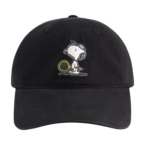 Casquette Snoopy pour le tennis et le quotidien - Chapeau de baseball ajustable en coton noir