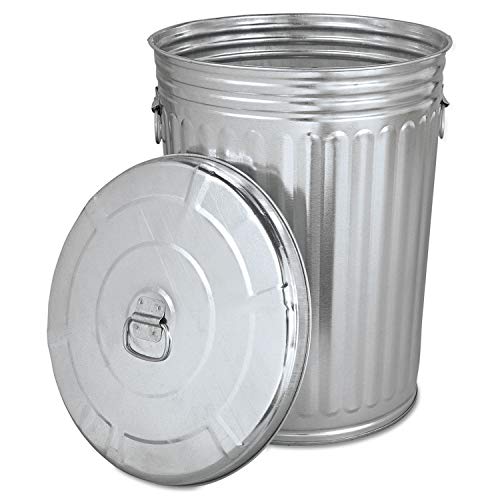 Home & Comforts Trash can with lid - Pre-Galvanized Trash Can with Lid