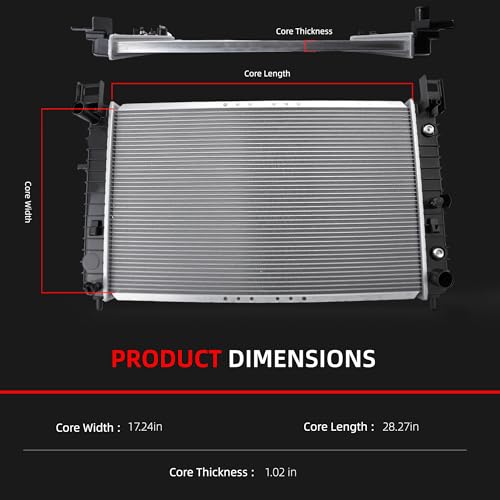 AxleyHub Engine Coolant Radiator Fit for Cadillac Escalade 2002-2005, for Chevrolet Silverado/Suburban/Tahoe 1999-2007, for GMC Sierra/Yukon 1999-2007, OE Replacement 2334, CU2334, 8012334, 52484047 by AxleyHub - Image 6