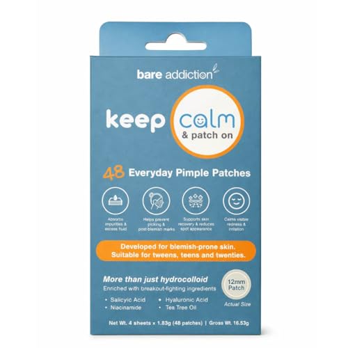 Patchs boutons transparents Bare Addiction lot de 48 pour visage et corps