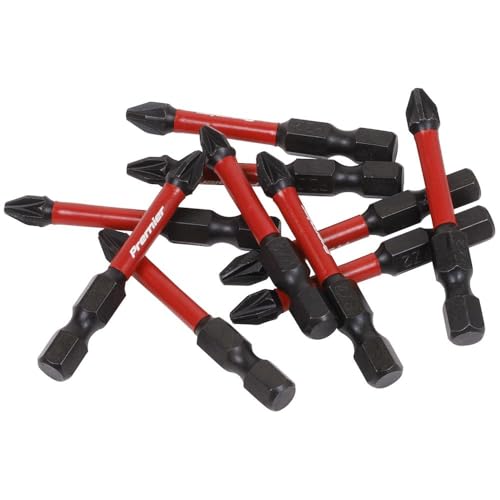Image of Sealey 10pc 50mm Pozi #2 Impact Power Tool Bits - AK8275