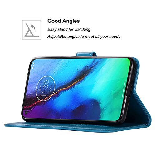 Sidande Case For Moto G Stylus 2020, Motorola G Stylus Wallet Case With Card Holder, [Wrist Strap] Owl Premium Pu Leather Flip Phone Case Cover For Motorola Moto G Stylus (Blue) #TOP2