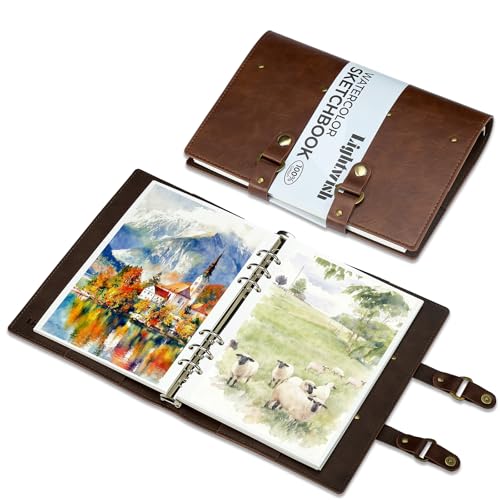 LIGHTWISH - Lightwish Watercolor Sketchbook,100% Cotton Acid Free Watercolor Journal,300gsm/140lb Cold Press Watercolor Paper for Artists,Adults,Students,20 Sheets,5.8 * 8.2 Inches paper