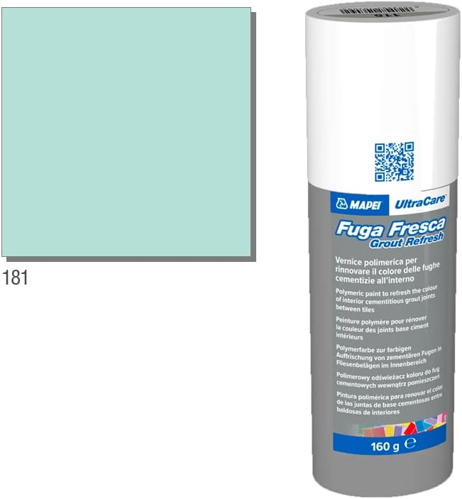 MAPEI Ultracare FUGA Fresca 181 Green Jade Polymer Paint to Renew The Color of Cement Joints, Grout Refresh Reviver Bottle 160 gr.