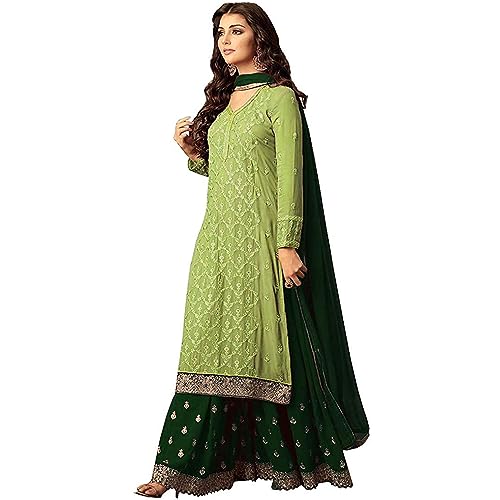 The kurti bazaar Wedding Reception Wear Indian Pakistani Designer Salwar Kameez Sharara Palazzo Suits (US, Numeric, 48, Regular, Regular, Choice 4)