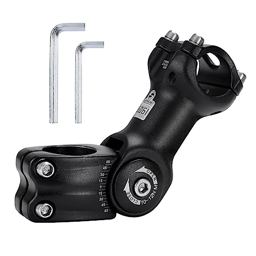 Tunejoy Vástago de Manillar para Bicicletas Ajustable ±60° Potencia de Manillar de Aleación de Aluminio para Bici de Carretera de Montaña MTB 31,8 * 110 mm