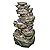 Alpine Corporation TZL198 Outdoor Floor 6-Tiered Rock Waterfall Fountain with LED Lights and Natural Stone Look, 51", Gray