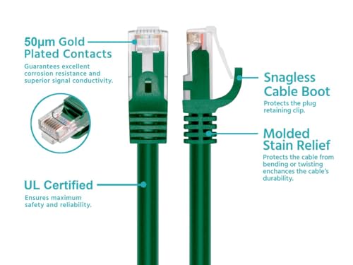 Cable Ethernet Cat5e UTP Monoprice 10 Pies Verde miniatura 3