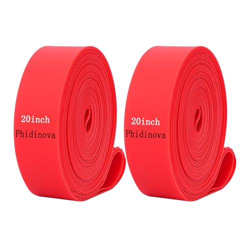 Phidinova Bicycle Rim Liner Strips, Red, Protection for Inner Tubes (Mountain Bike Tires, Red 20 inches 2 PCS)
