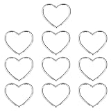 Accesorios de llavero de hierro en forma de corazón, anillos de llave DIY con diseño elegante, modelado sencillo, firme y exquisito para kit de manualidades de colgantes para (níquel blanco)