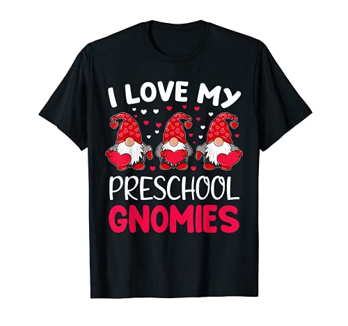 Regalos para profesores con texto en inglés "I Love My Prechool Gnomies" Camiseta